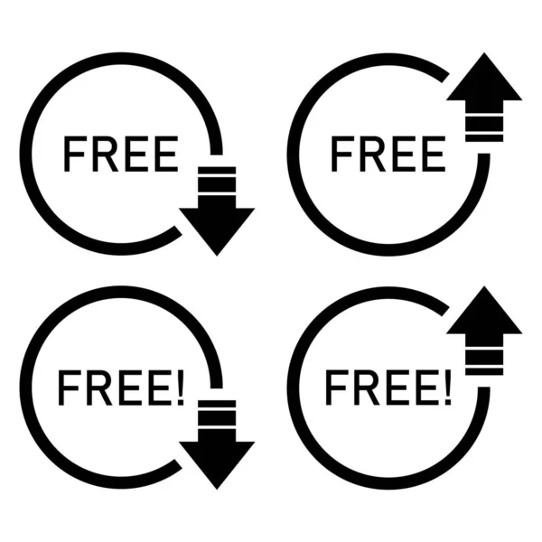 Set Free Web Button Sign Promotion Design Label Icon Gratis — Vettoriale Stock