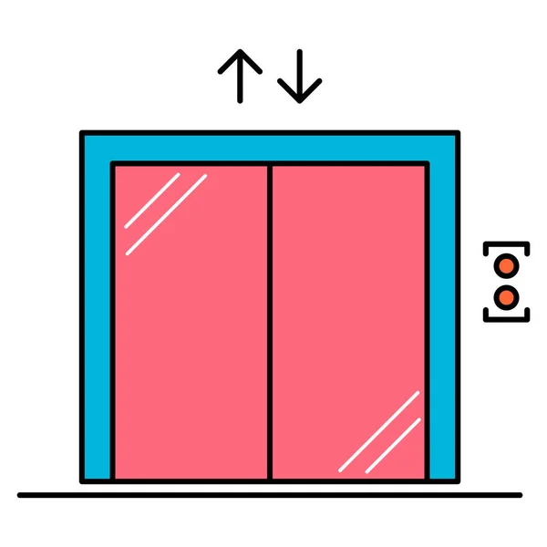 Ascenseur Icône Ascenseur Graphisme Signe Entrée Bâtiment Porte Symbole Vectoriel — Image vectorielle