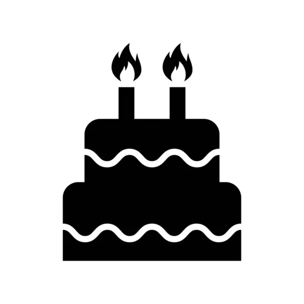 Édes Torta Ikon Pékség Desszert Élelmiszer Szimbólum Boldog Születésnapot Grafikus — Stock Vector