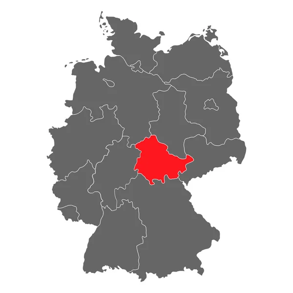 Německo Mapa Ikona Durynska Geografie Prázdný Koncept Izolované Grafické Pozadí — Stockový vektor