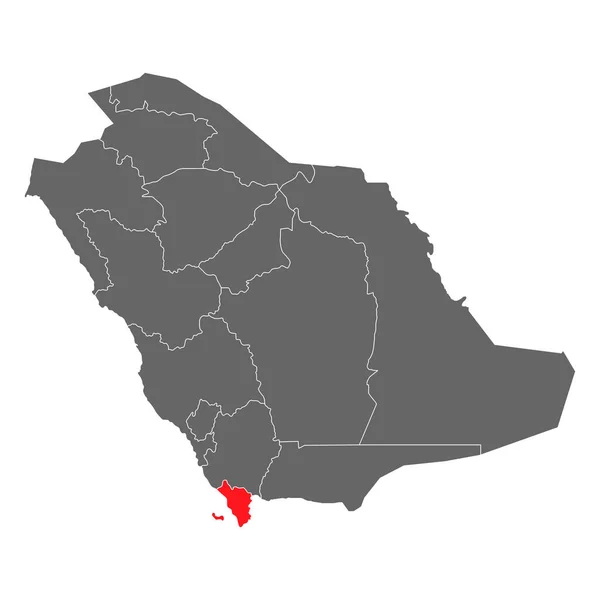 Saudi Arabien Jazan Region Hoch Detaillierte Karte Geographisches Land Grenzvektorillustration — Stockvektor