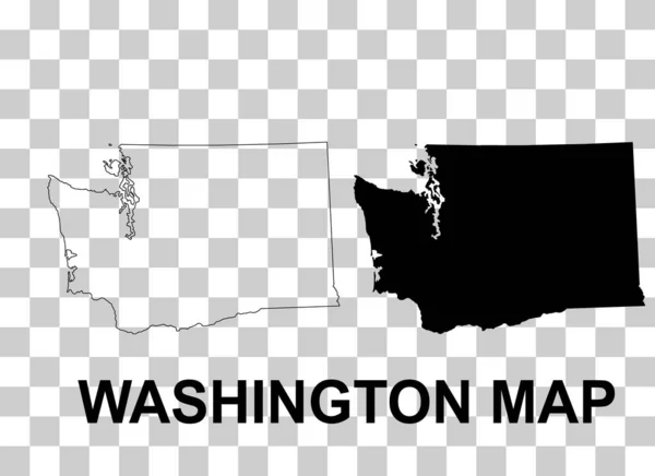Σύνολο Χάρτη Ουάσινγκτον Ηνωμένες Πολιτείες Αμερικής Εικόνα Διανυσματικού Συμβόλου Επίπεδης — Διανυσματικό Αρχείο