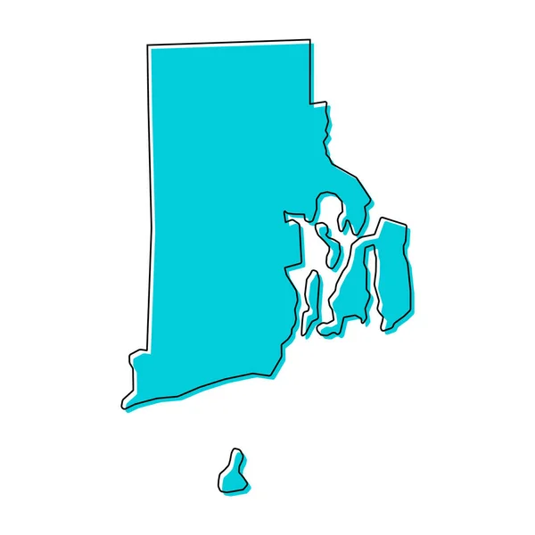 Rhode Island Map Shape United States America Flat Concept Symbol — Stock Vector