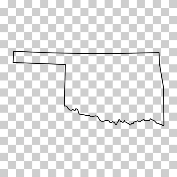 オクラホマ州の地図の形 アメリカ合衆国 フラットコンセプトアイコンシンボルベクトルイラスト — ストックベクタ