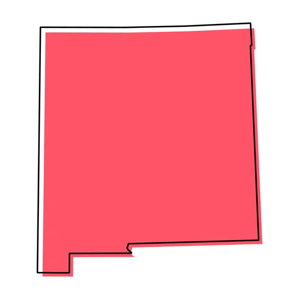 New Mexico Map United States America Flat Concept Icon Symbol — Stockvektor