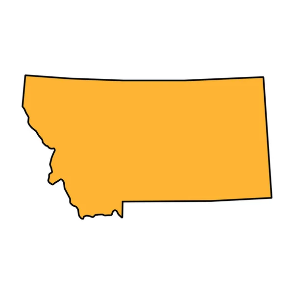Montana Forma Mapa Estados Unidos América Ilustração Vetorial Símbolo Ícone — Vetor de Stock