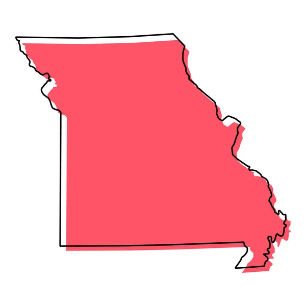 Missouri Map Shape United States America Flat Concept Icon Symbol — 图库矢量图片