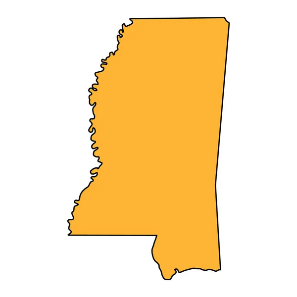 Mississippi Map Shape United States America Flat Concept Icon Symbol — 图库矢量图片