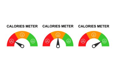 Set of Calories healthy diet icon, nutrition food low sign, kcal zero web vector illustration .