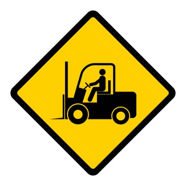 Forklift taşıma simgesi, endüstri aracı makine sembolü, çatal kamyon depo vektör illüstrasyonu .