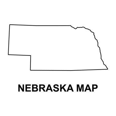 Nebraska map shape, united states of america. Flat concept icon symbol vector illustration .