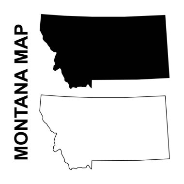 Set of Montana map, united states of america. Flat concept icon symbol vector illustration .