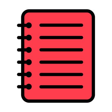 Spiral notebook icon, paper blank page symbol, note web flat vector illustration .