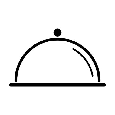 Garson tepsisi simgesi, menü restoranı web sembolü, öğle yemeği tasarım vektörü illüstrasyonu .