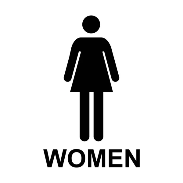 Restroom Lady Symbol Kvinnor Platt Webbknapp Toalett Vektor Illustration Information — Stock vektor