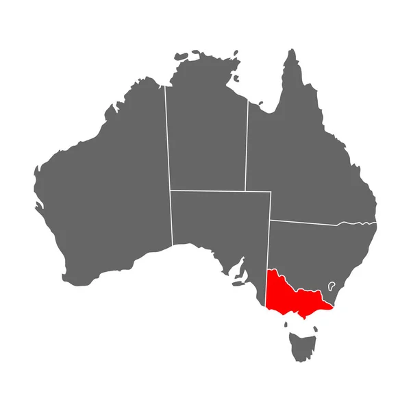 Austrálie Mapa Ikony Victoria Geografie Prázdný Koncept Izolované Grafické Pozadí — Stockový vektor