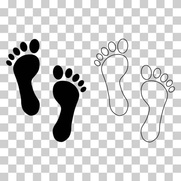 Set Foot Print Human Sign Track Walking Icon Outline Vector — Archivo Imágenes Vectoriales