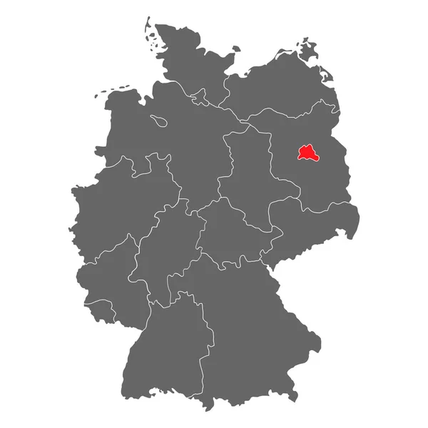 Německo Mapa Ikona Berlín Geografie Prázdný Koncept Izolované Grafické Pozadí — Stockový vektor