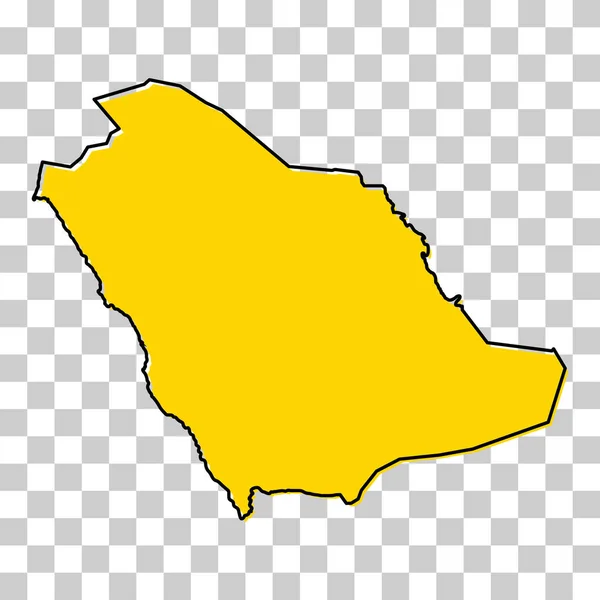 Saúdská Arábie Vysoká Podrobná Mapa Geografická Ikona Země Asijské Hranice — Stockový vektor