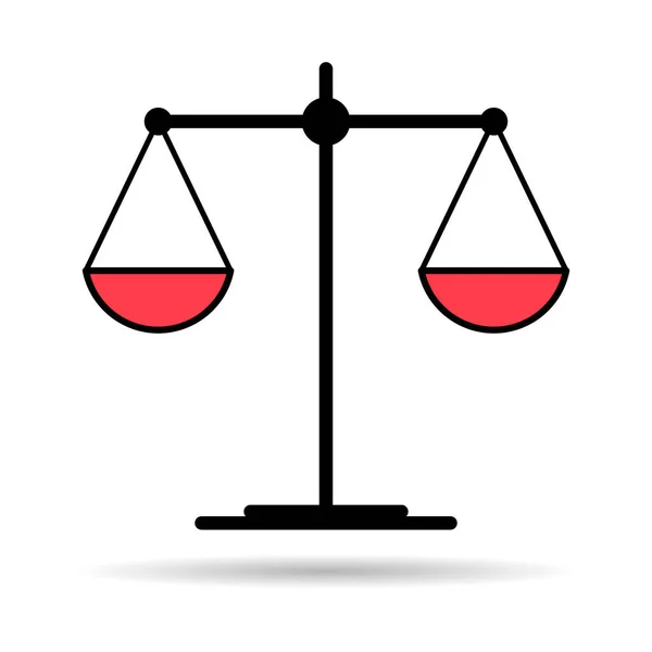Scale Equal Shadow Icon Lawyer Crime Web Sign Protection Balance — Stockvector