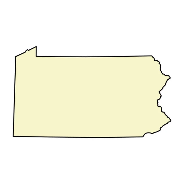 Forma Della Mappa Della Pennsylvania Stati Uniti America Concetto Piatto — Vettoriale Stock