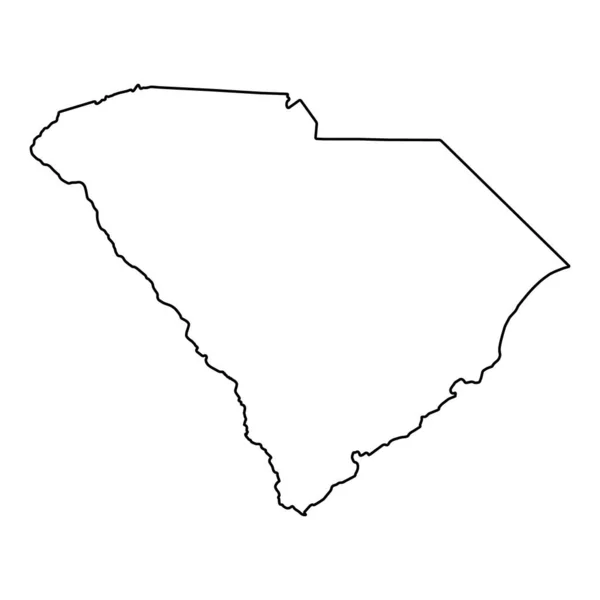 南卡罗来纳州的地图形状 美国的统一州 平面概念图标符号矢量插图 — 图库矢量图片