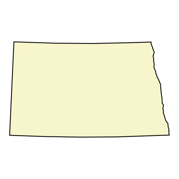 Карта Северной Дакоты Соединенные Штаты Америки Иллюстрация Вектора Символов Плоской — стоковый вектор