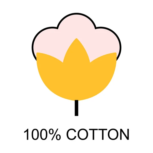 Cotton Organic Icon Clothing Symbol Natural Symbol Web Graphic Vector — Archivo Imágenes Vectoriales