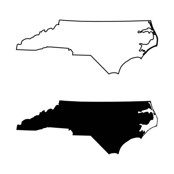 Set North Carolina Map United States America Flat Concept Vector — Stockový vektor