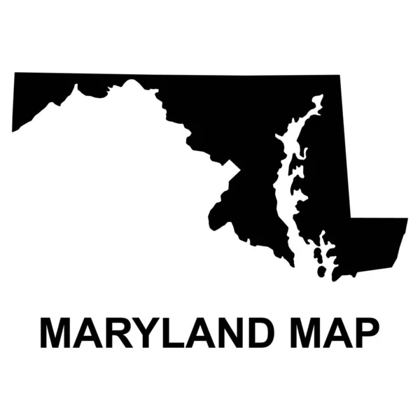 Maryland Kaart Vorm Verenigde Staten Van Amerika Vlakke Concept Pictogram — Stockvector