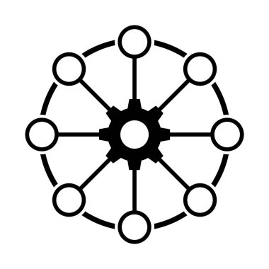 Multichannel digital design icon, omnichannel flat web symbol, internet vector illustration .