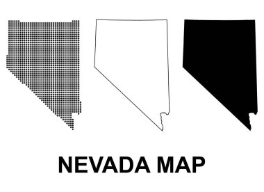 Set of Nevada map shape, united states of america. Flat concept icon symbol vector illustration .