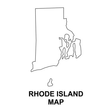 Rhode Island haritası şekli, Amerika Birleşik Devletleri. Düz konsept vektör çizimi .