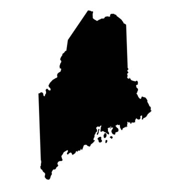 Maine haritası şekli, Amerika Birleşik Devletleri. Düz konsept simge vektör çizimi .