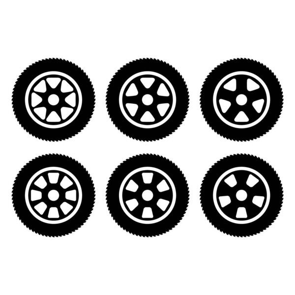 Set of Auto car wheel icon, vehicle tire rim symbol, automotive race sport sign vector illustration .