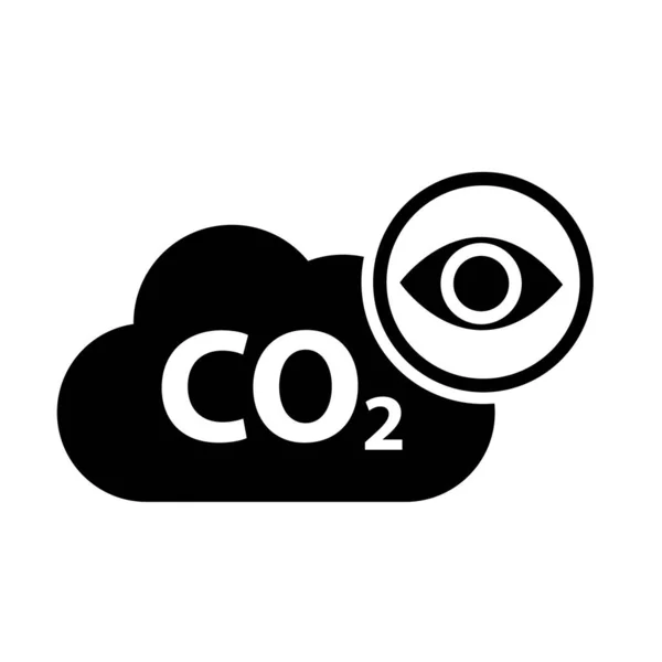 Co2 Reductie Cloud Pictogram Schone Wereldwijde Emissie Milieu Eco Ontwerp — Stockvector