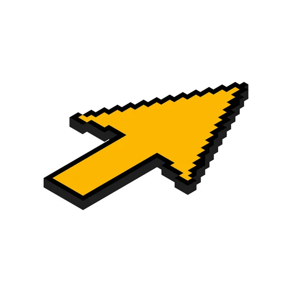 Ikona Pikseli Izometrycznej Strzałki Symbol Kursora Internetowego Kliknij Myszy Ilustracja — Wektor stockowy