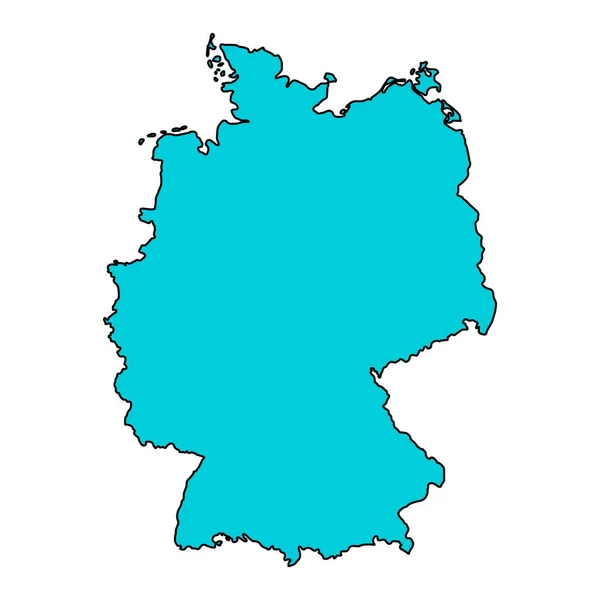 Alemanha Mapa Ícone Geografia Conceito Branco Isolado Gráfico Fundo Vetor — Vetor de Stock