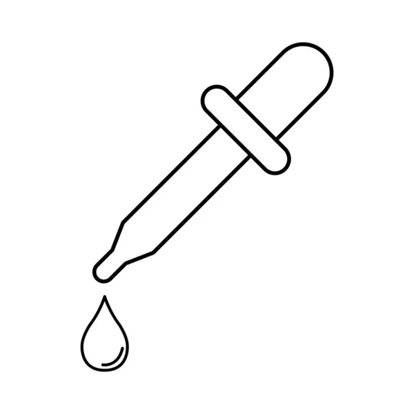 Icône Liquide Compte Gouttes Symbole Web Outil Santé Médecine Illustration — Image vectorielle
