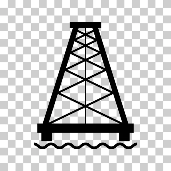 Petrol Platformu Düz Grafik Ikonu Yakıt Platformu Endüstri Kulesi Gaz — Stok Vektör