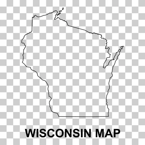 Wisconsin Map Shape United States America Flat Concept Icon Symbol — Vettoriale Stock