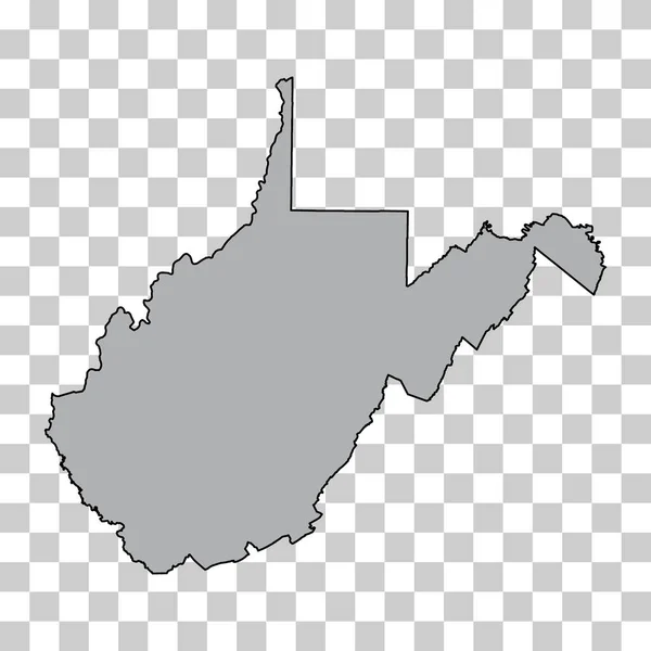 Virginia Occidental Forma Mapa Estados Unidos América Icono Concepto Plano — Vector de stock