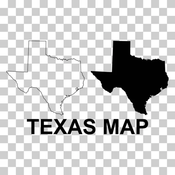 Uppsättning Texas Kartform Amerikas Förenta Stater Platt Koncept Vektor Illustration — Stock vektor