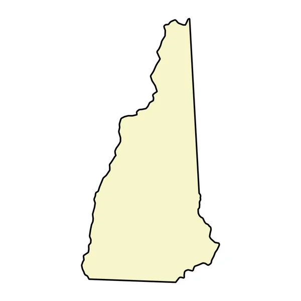 New Hampshire Map United States America Flat Concept Icon Symbol — Stok Vektör