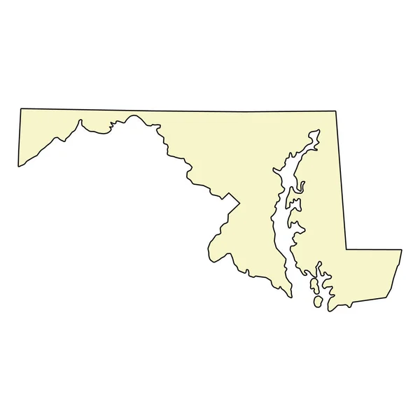 Maryland Haritası Şekli Amerika Birleşik Devletleri Düz Konsept Simge Vektör — Stok Vektör