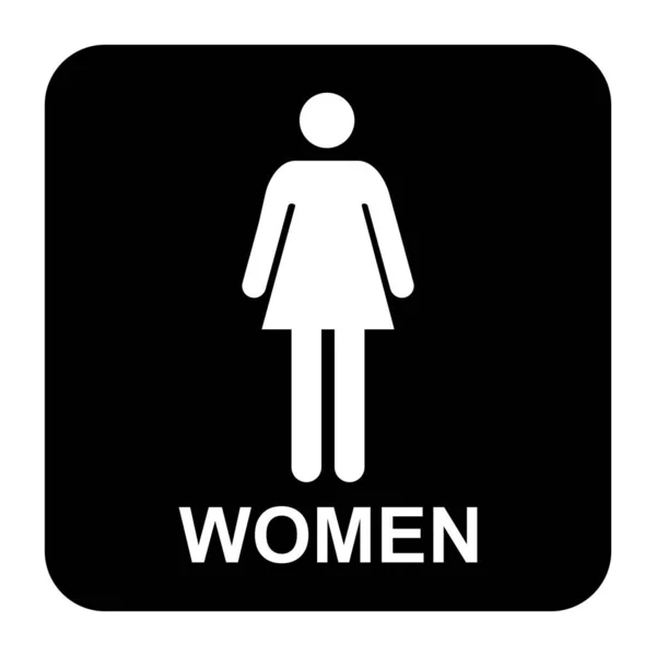 Restroom Lady Symbol Women Flat Web Button Toilet Vector Illustration — ストックベクタ
