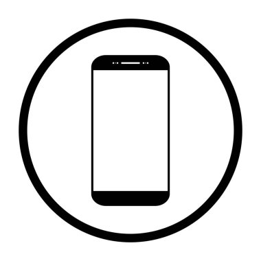 Cep telefonu sembolü, akıllı telefon simgesi düğmesi, sohbet web iletişim vektörü illüstrasyonu .