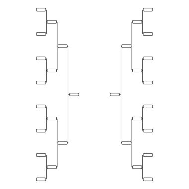 Set of Bracket sport tournament, blank elimination event sign, playoff match vector illustration .