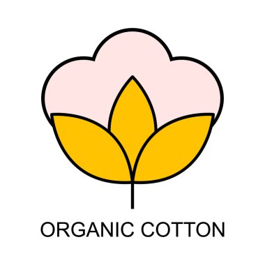 Cotton organic icon, clothing symbol natural symbol, web graphic vector illustration .