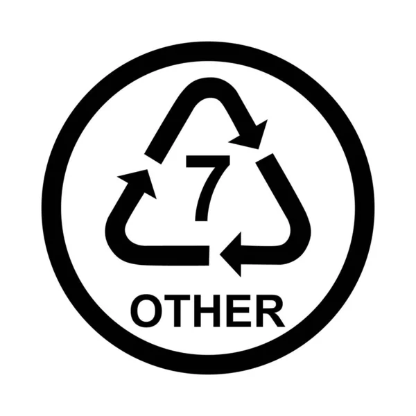 Plastik Symbol Ökologie Recycling Zeichen Isoliert Auf Weißem Hintergrund Symbol — Stockvektor